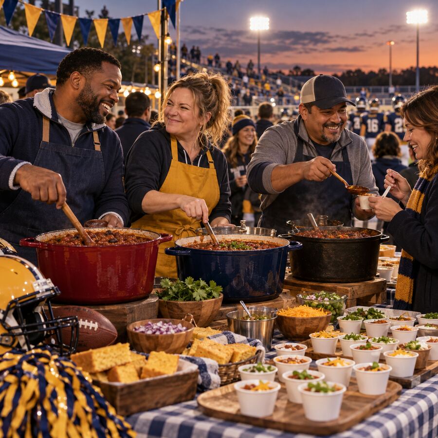 Good Chili. Great Cause.: friends cooking and tasting together