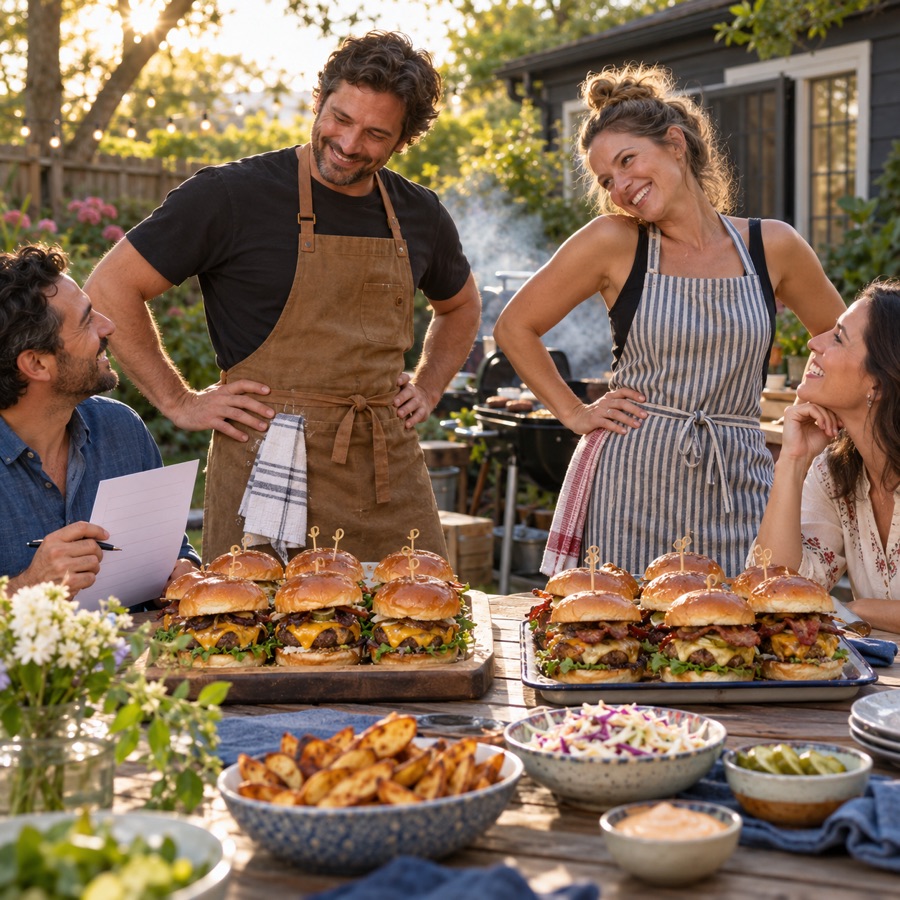 Burger Cook-off with friends